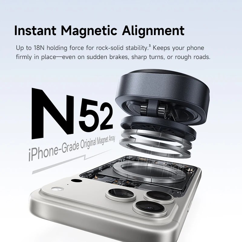 Magnetyczny uchwyt samochodowy Baseus z przyssawką, obrotowy uchwyt magnetyczny do iPhone 17 16, uchwyt samochodowy z przyssawką do ćwiczeń/szofrowania — zdjęcie produktu 4
