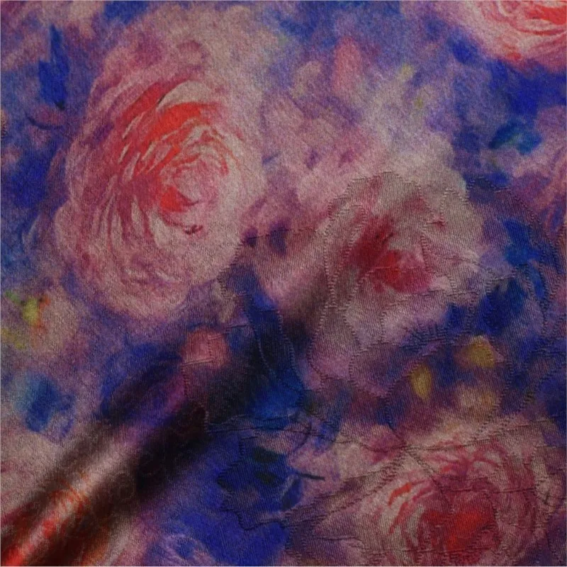 

Новый тип ткани с принтом Nan You с блестящим цветком и зашифрованным жаккардом.