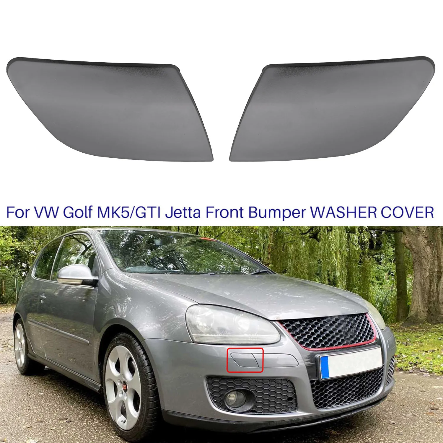 For VW Golf MK5 GTI 2004-2009 Jetta 2006-2011 Front Bumper Headlight Washer Cover Cap Cleaning Spray Cover Spray Nozzle Cover