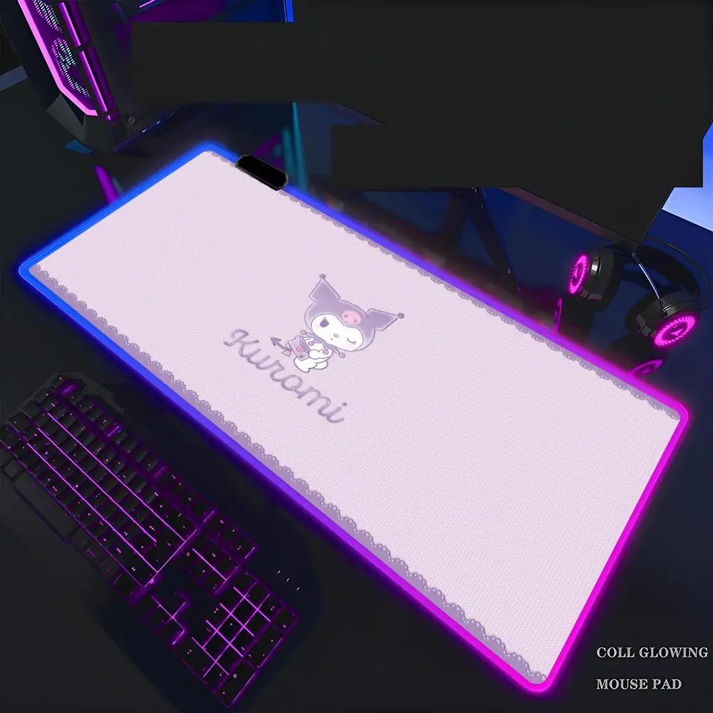 

Cartoon K-Kuromi Kawaii Anime MINISO 1000x500mm Mouse Pad Mousepad Rgb Mouse Pad Gaming Backlight Pc Accessories Gamer Keyboard Backlit Mat Desk Protector Mats Xxl Large Anime