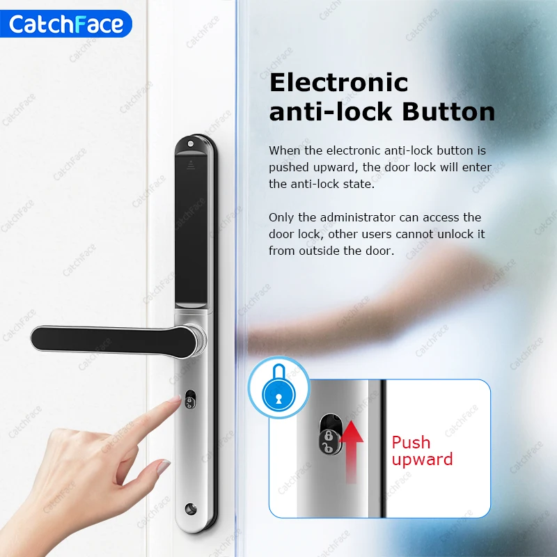 Waterproof TTLock Outdoor Gate Fingerprint Bluetooth APP RFID Code Keyless Electronic Smart Door Lock for Glass Aluminum Sliding