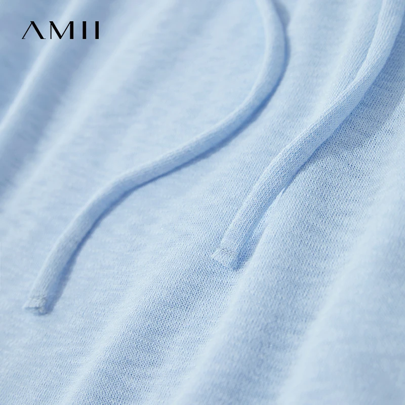 Amii Minimalismus Kleider Frauen 2025, Sommer, neue Bürodame, einfarbig, Mesh-Kapuze, lässig, locker, leicht, bequem, Strickkleider 12542194