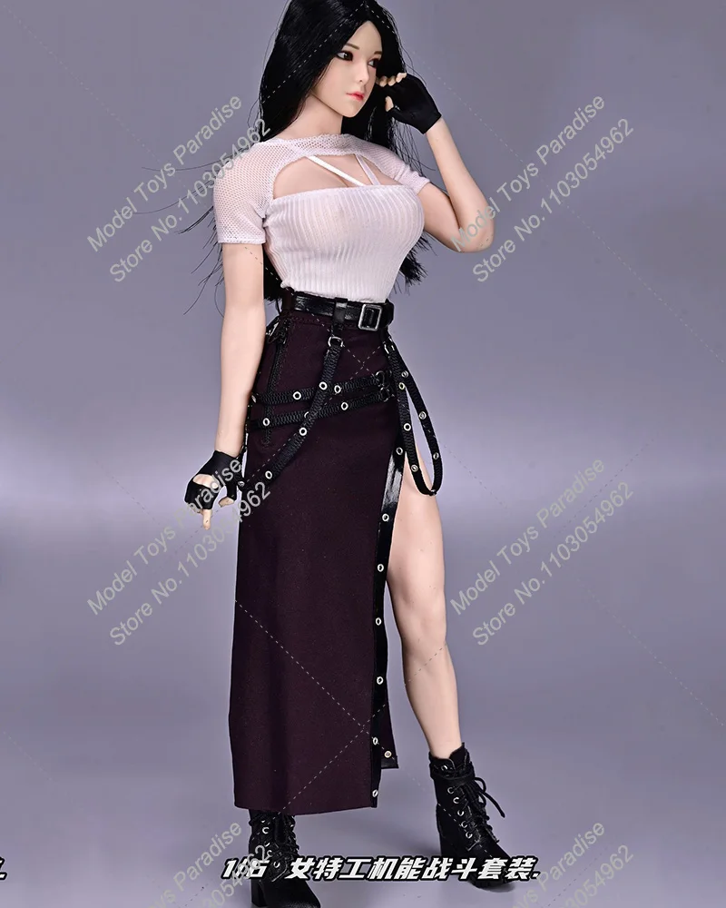 SATOYS SA049 1/6, agente especial de soldado para mujer, ropa interior calada, cinturón de cadena, falda larga dividida, cuerpo de figura de acción de 12 pulgadas