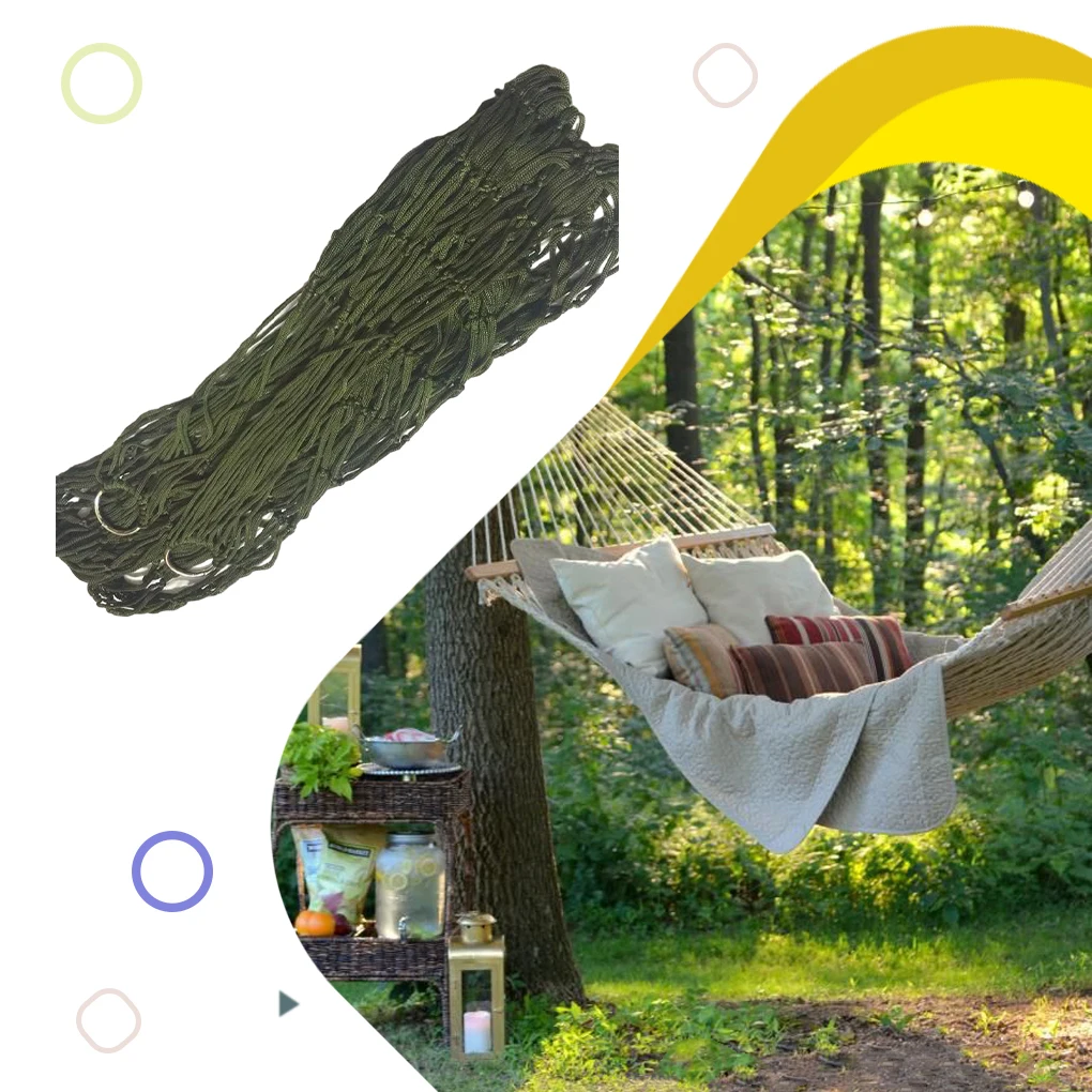 Mesh Rope Hammock For Restful And Relaxing Outdoor Retreat Easy To Set Up Nylon Net Outdoor Hammock Royal Blue