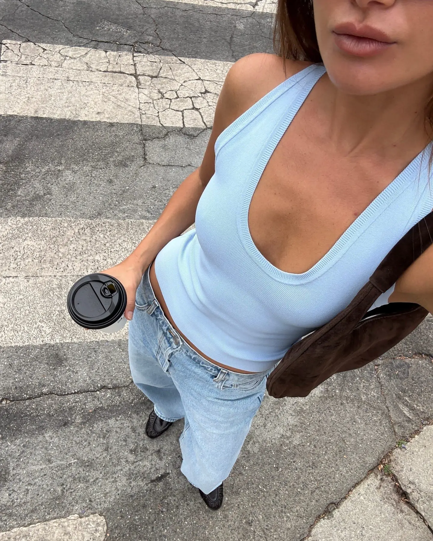 

Женский синий вязаный жилет с U-образным вырезом, без рукавов, модный облегающий топ