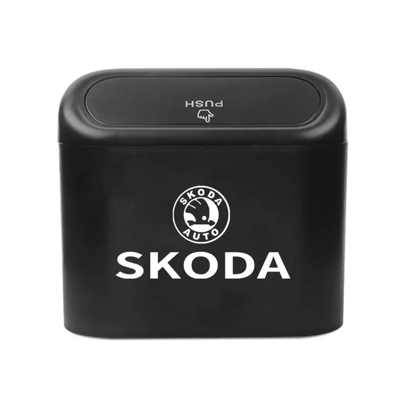 Car Trash Can Storage Box Vehicle Multifunctional Garbage Dust Case For Skoda Sharp Sharp crystal Sharp Rapid speed Pye Ye Di