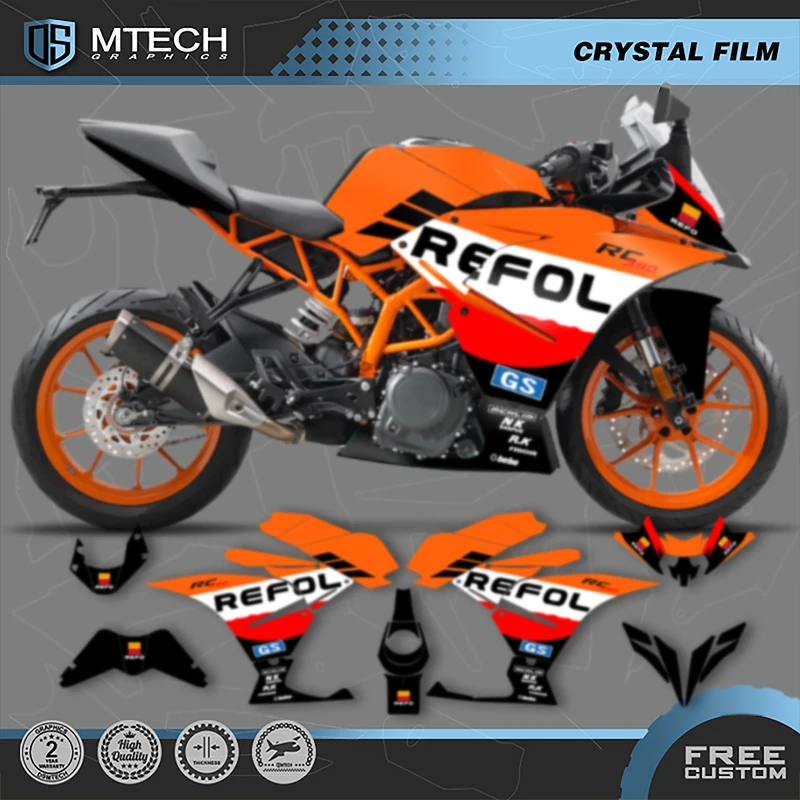 DSMTECH رسومات الدراجات النارية لـ KTM 2017 2018 2019 2020 RC250 17-20 RC250 390 مجموعة ملصقات الشارات 006