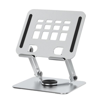 97QB Portable Foldable Computer Lifting Risers Laptop Desk Stand 360 Degree Rotation Base for Reading and Video Watching