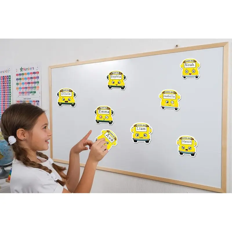54PCS Magnetic Name Tags Cute Style Dry Erase Labels Plates For Classroom Lockers Bus Back To School Supplies Folder Label Tags