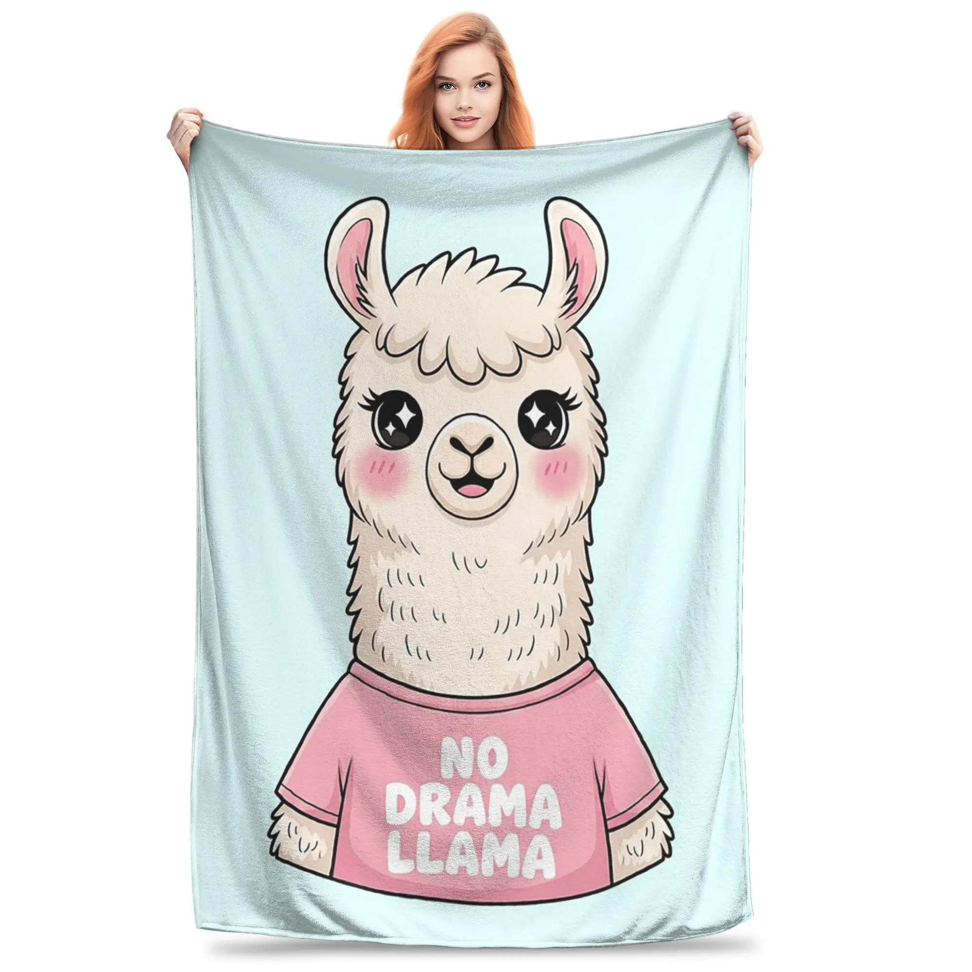 

Одеяла Kawaii Llama-No Drama Llama, многофункциональное фланелевое одеяло для дивана для дома, спальни, дорожные пледы, покрывало, одеяло