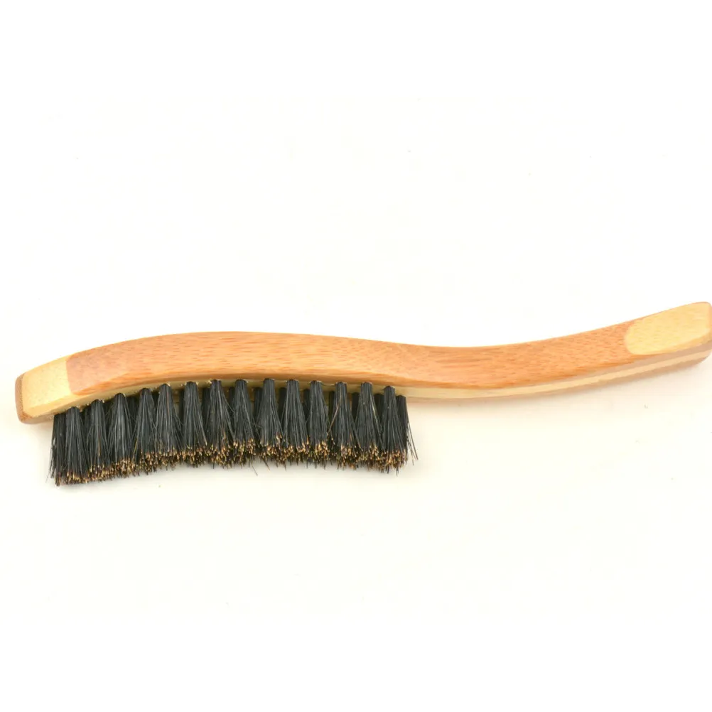 2Pcs Professional Beard Brush with Bristles Bamboo Handle Long Handle Beard Grooming Tool for Styling Shaving Care