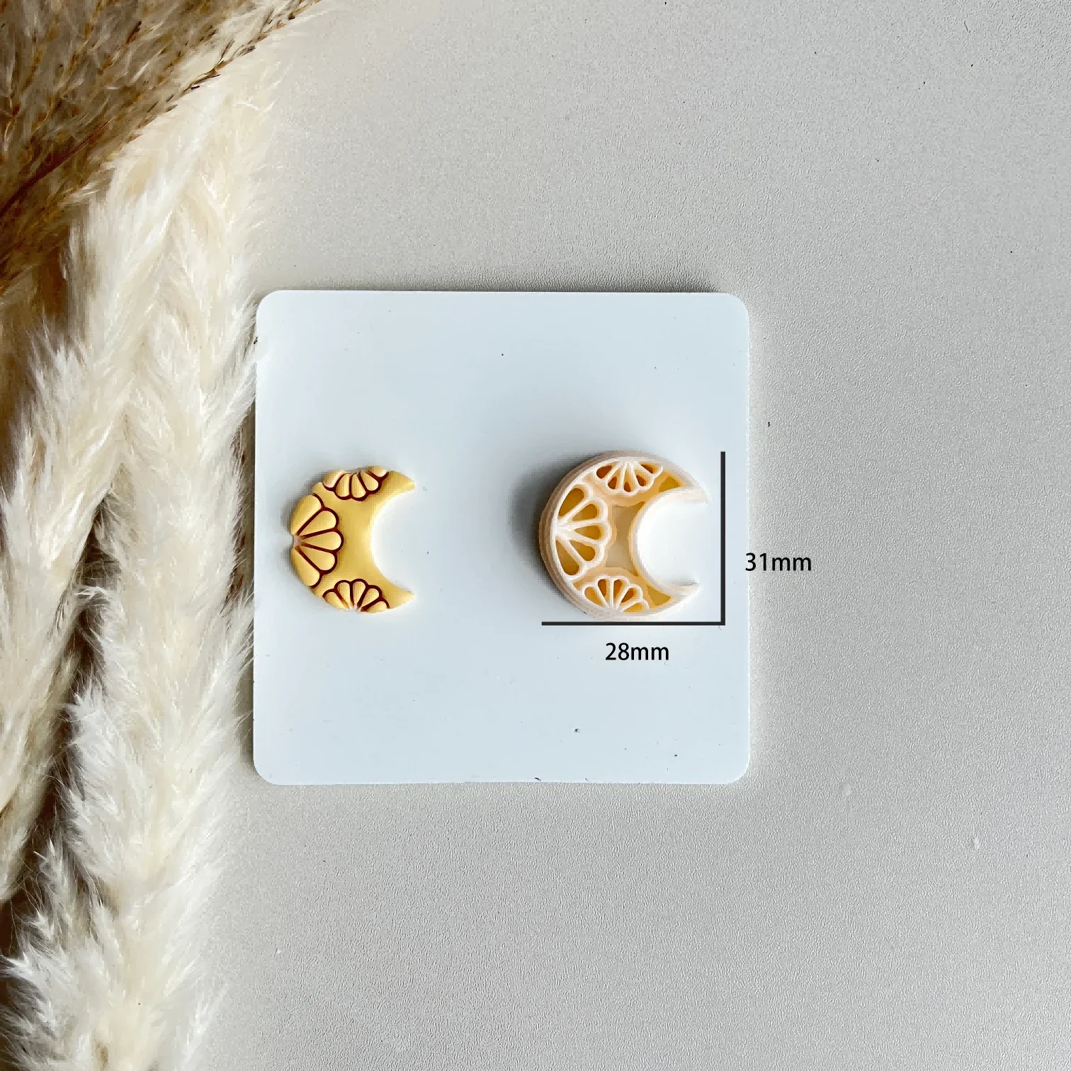 The Moon Collection of Different Moon Shapes Is Made with A Clay Mold Cutter and High Precision DIY Handmade Earring Jewelry