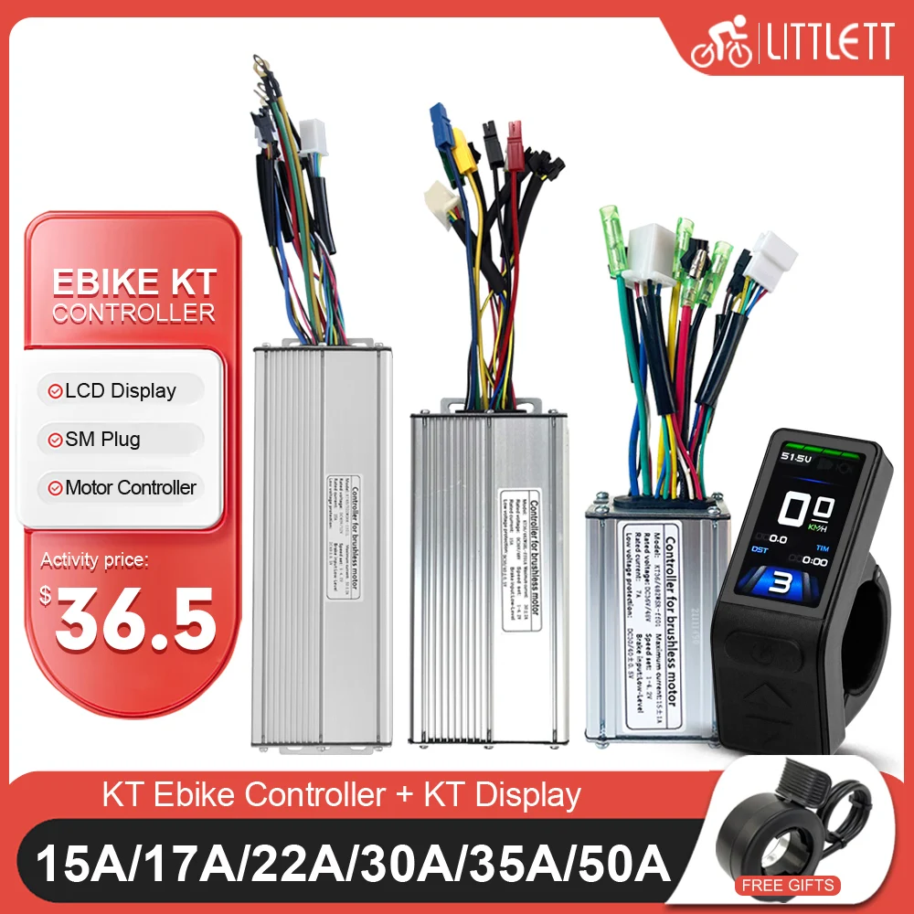 

Ebike KT Controller 36V/48V 15A-50A 500W 1000W 1500W 2000W with TF04 LCD3 Display Electric Bike Sinewave Controller Conversion