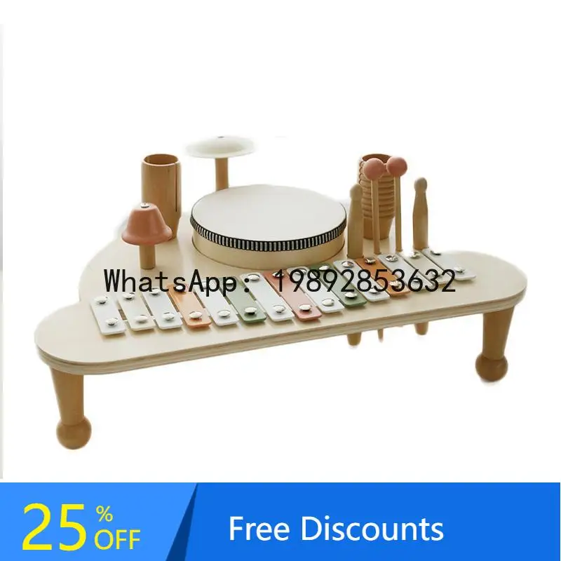 مجموعة طبلة الأطفال لعبة أطفال خشبية أورف قرع أداة تعليمية متعددة الوظائف حامل موسيقى #1