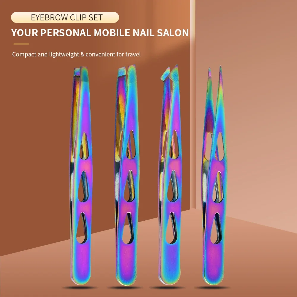 4pcs Eyebrow Tweezers Set - Professional Precision for Brow Shaping, Beard Plucking & False Lash Application,Eyebrow Tool Set