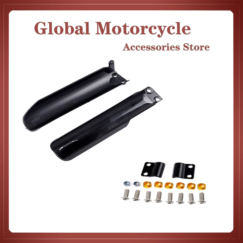 Black Universal Pit Bike USD Front Fork LEG Guards Sliders Protective Covers Cap 140cc 160cc Pitbike Front Forks & Parts PB1158