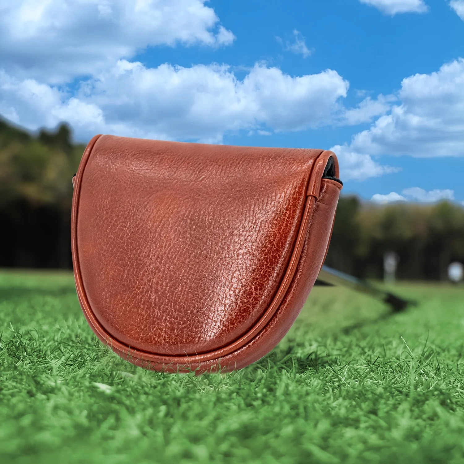1pc Brown Designer Golf Club Head Cover,Golf Putter Head Cover, Golf Blade Putter Head Cover,Golf Club Head Cover - PU Material