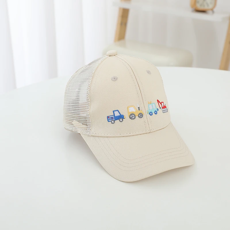 Children's 2026 New Kids Baseball Caps for Girls Boys Spring Summer Baby Sun Hats Cartoon Vehicles Toddler Peaked Caps image 2