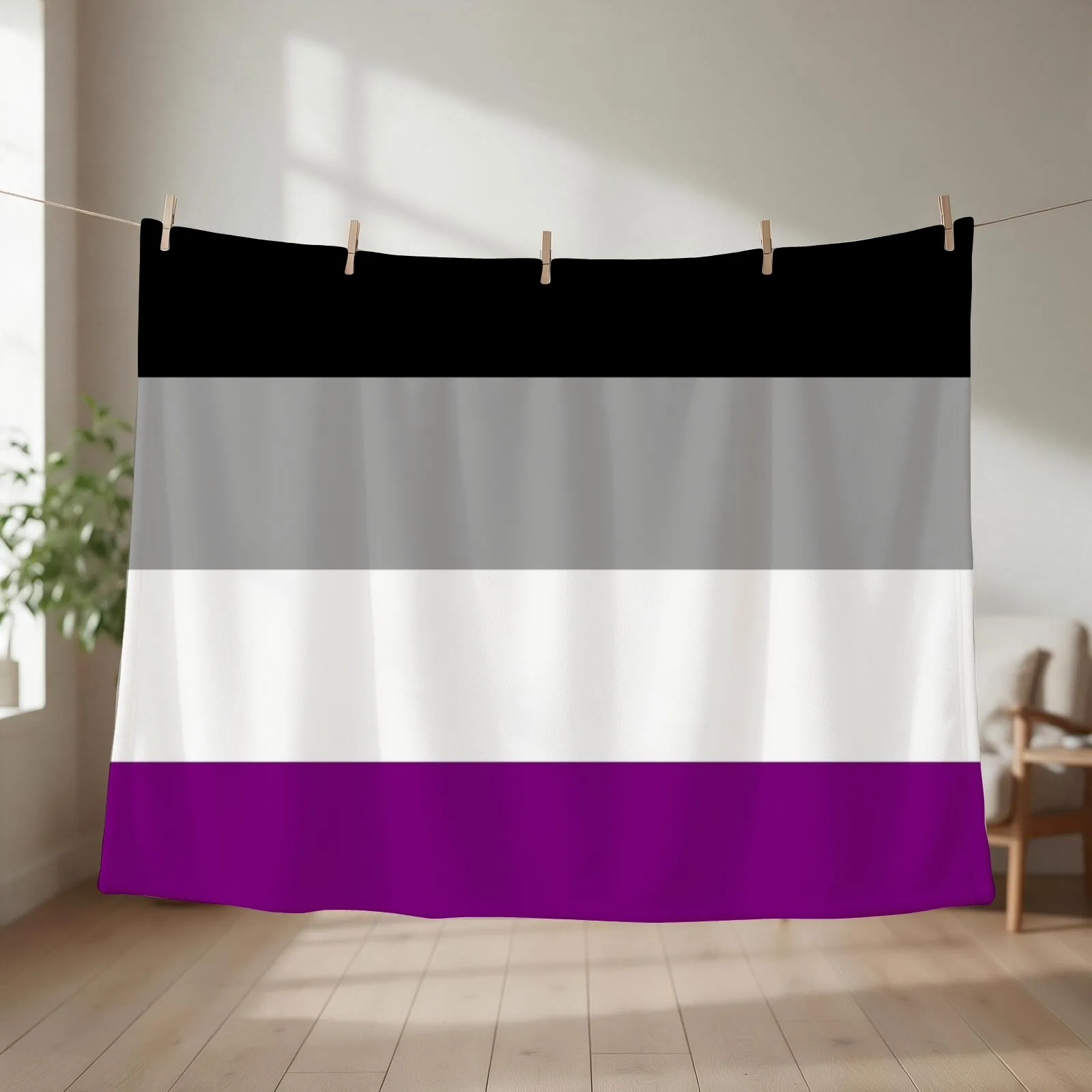 Seamless Repeating Asexual Pride Flag Pattern Throw Blanket couch cozy soft plush fuzzy picnic outdoor blanket