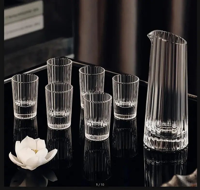 Vertical Striped White Wine Glass Dispenser Set Crystal Shot Wooden Pallets Metal Tray Sets