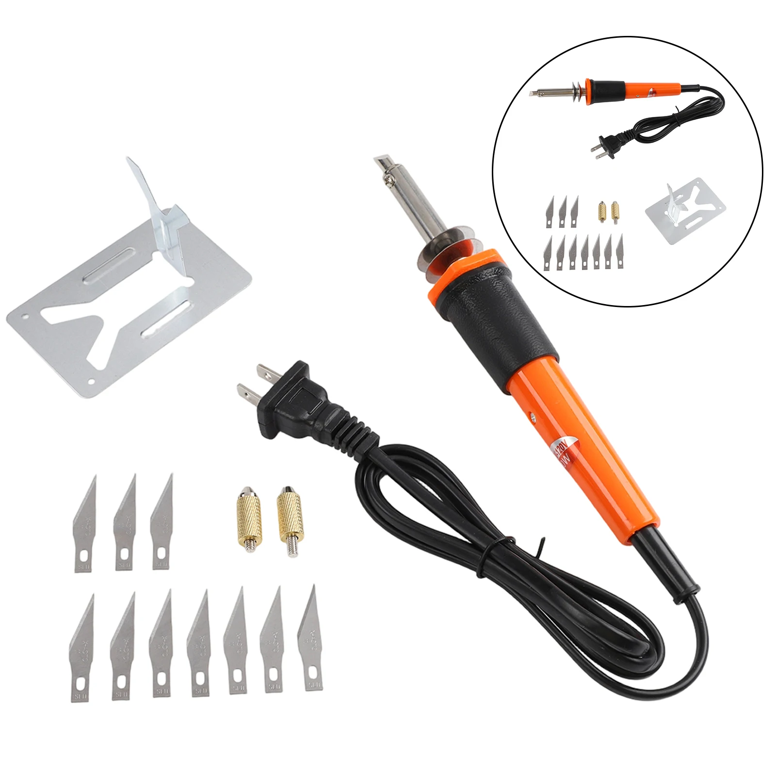14pcs Electric Hot Cutting Tool Kit With 10 For Blades For Plastic Cloth Foam Wood Rubber Stamp Pumpkin Crafting DIY Project