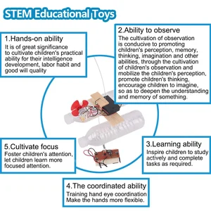 نموذج سفينة الرياح للتحكم عن بعد الكهربائي ، مجموعة خشبية ، قارب يعمل بالطاقة الكهربائية ، طقم تجربة علمية ، لعبة تعليمية للأطفال STEM أفضل 10 نماذج بالحجم الطبيعي لطاقة الرياح مبيعا - رقم 1
