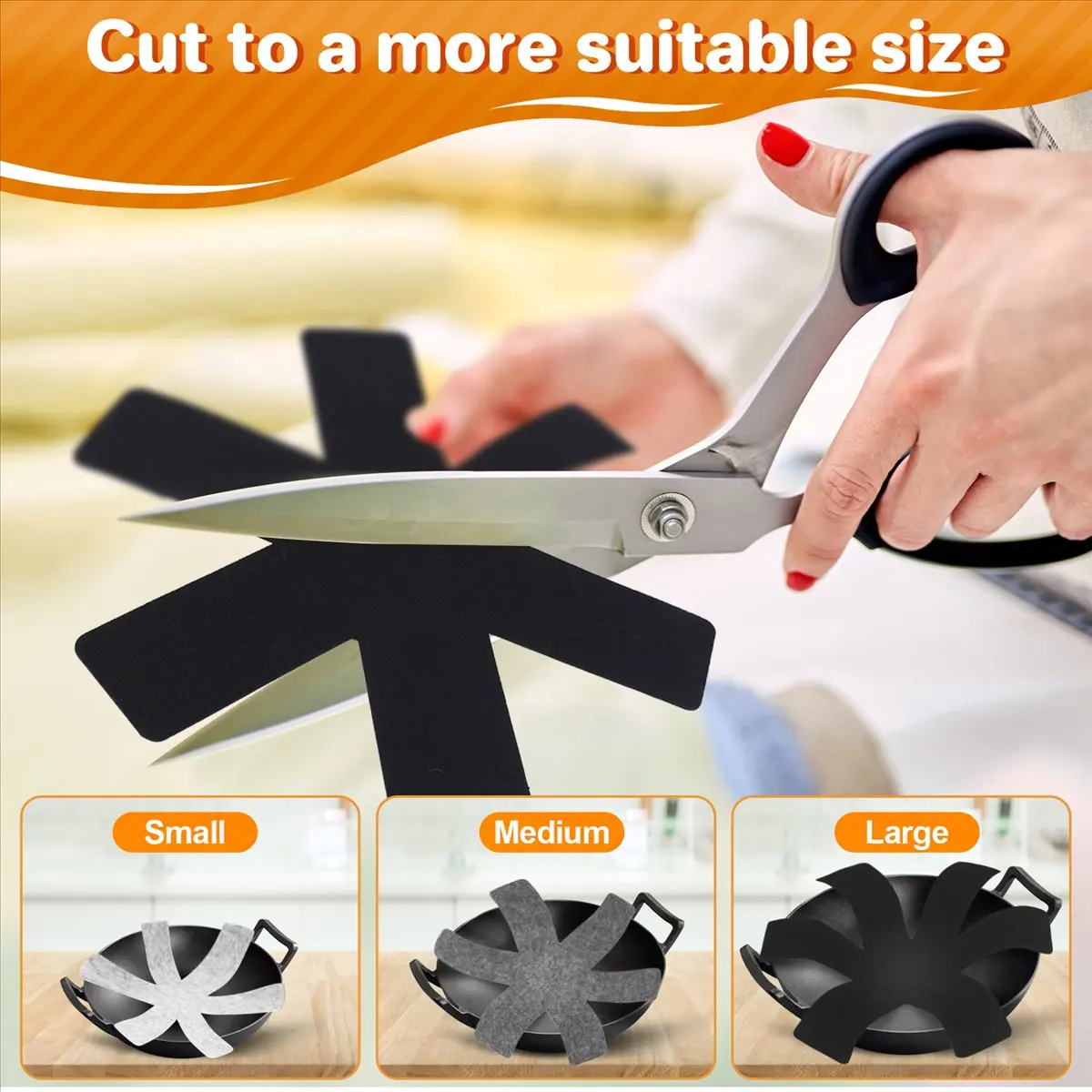 ABNQ Pot and Pan Protectors, Set of 18, Pan Protectors for Stacking, Pot Dividers Pads, 3 Different Sizes and Colors