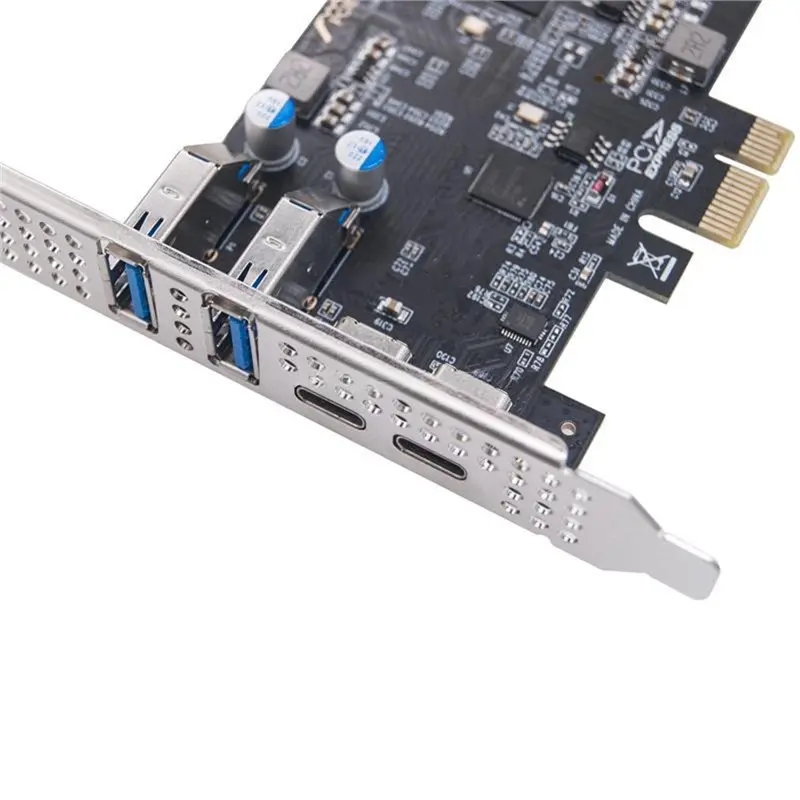 Hot Selling-PCI-E To 4-Port Type-C Adapter Card Type-Cx2+ Type-Ax2+ Type-E+ 19Pin IDC Expansion Card 5Gbps Using NEC720201