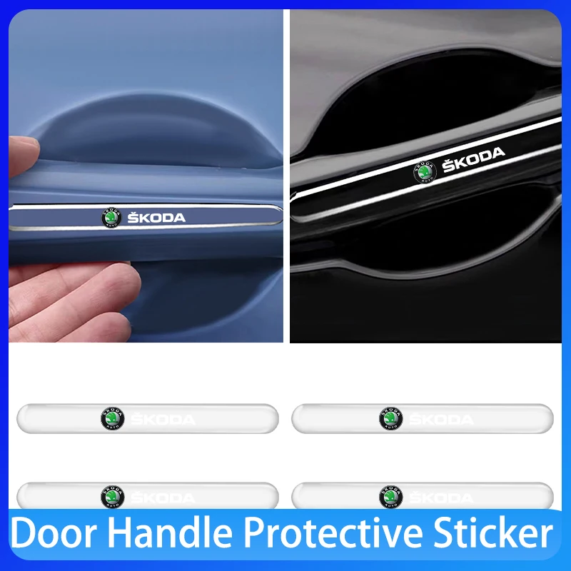 

Car door anti-collision strip door handle protection strip For Skoda Octavia Fabia Kamiq Kapoq Kodiaq Rapid SCALA Superb
