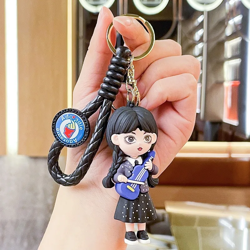 Wednesday Addams Doll Keychain Bag Pendant Small Gift Keychain Hanging Decoration Toy
