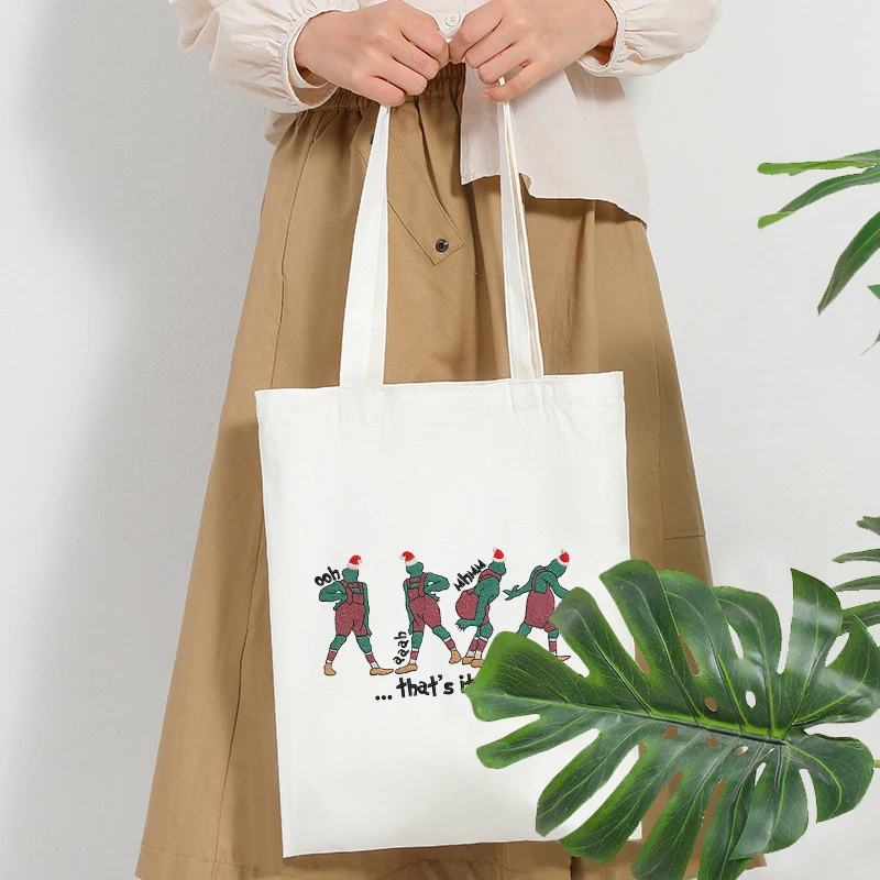 That's It I'm Not Going Pattern Tote Bags for Women Canvas Shopping Bag Ladys Summer Travel Beach Bag for girls back to school
