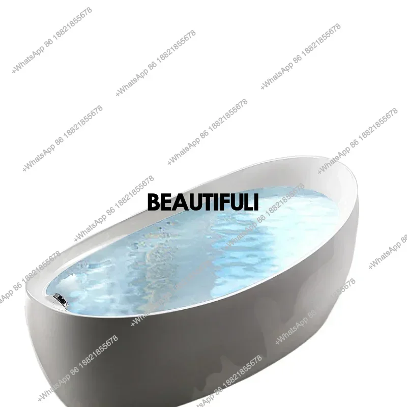 RR acrylic household independent seamless oval mobile deep bath tub