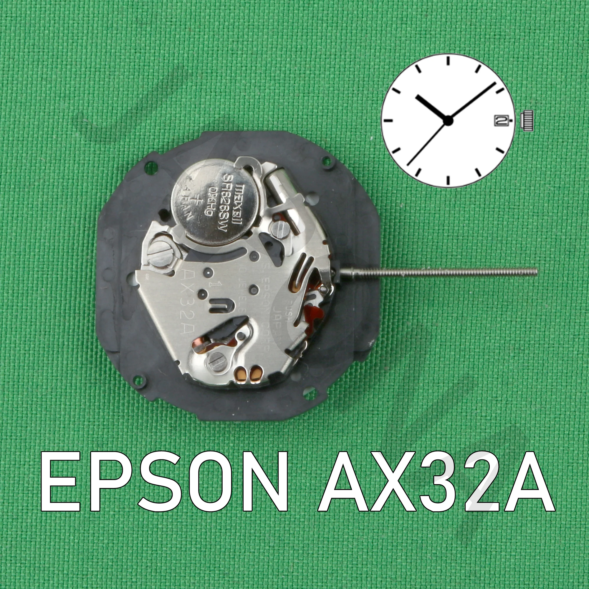 Ax32 gerakan EPSON Ax32A gerakan kuarsa gerakan standar Jepang dengan tampilan tanggal