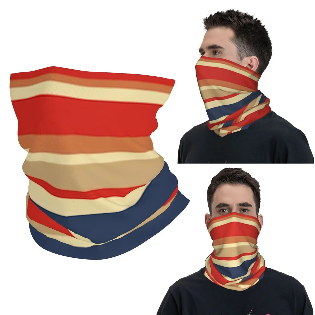 

Vertical And Horizontal Diagonal Stripe Design Pattern Bandana Neck Gaiter Printed Face Scarf Multifunction Cycling Scarf Hiking