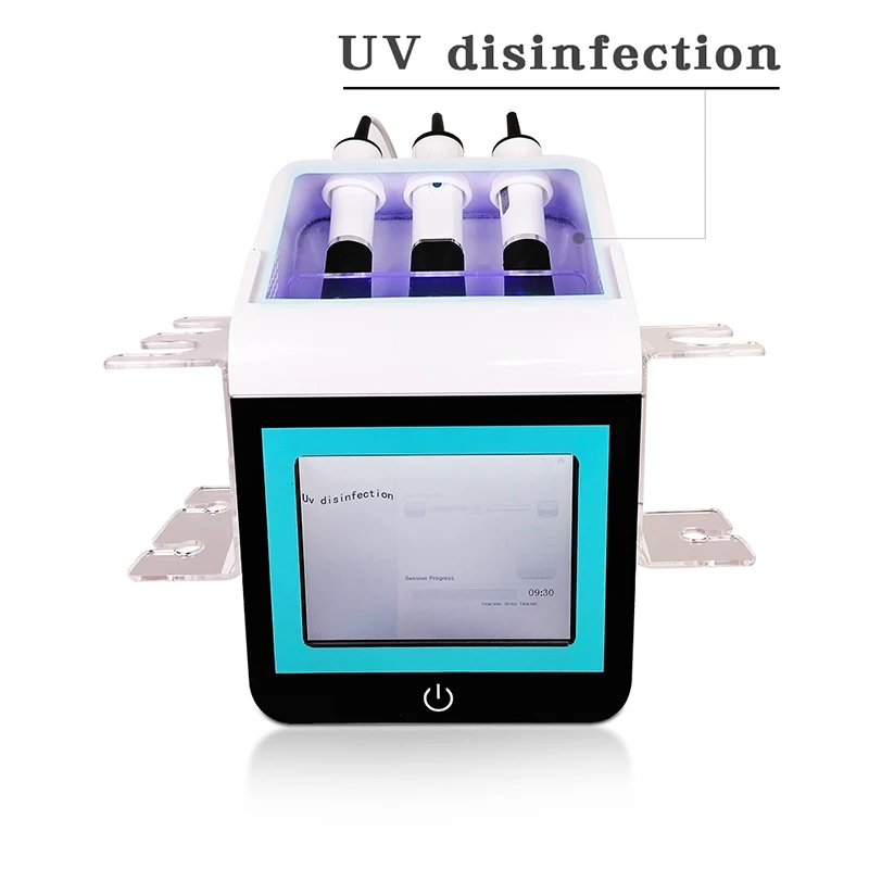 Nieuwste 3 In 1 Co2 Zuurstofbel Met UV Steriliseren Het Handvat Rf Ultrasone Huidverzorging Gezicht Exfoliëren Anti-Aging Schoonheid Machine