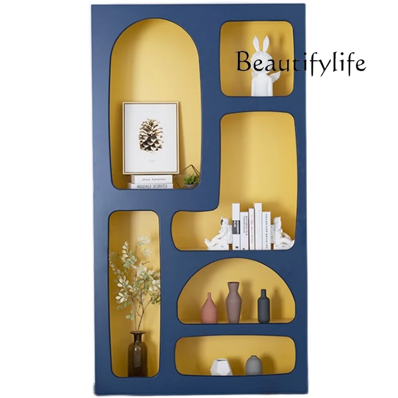 

Nordic Cream Style Creative Painting Bookcase Modern Simple Shelf