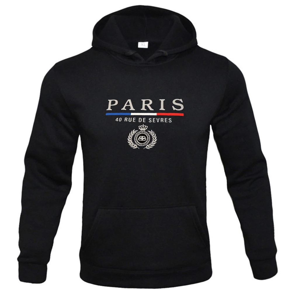 "Paris" Image suisse pour le confort des hommes, les sweats à capuche à la mode courir ensemble, et la tension des vêtements de sport cappuccino pour hommes