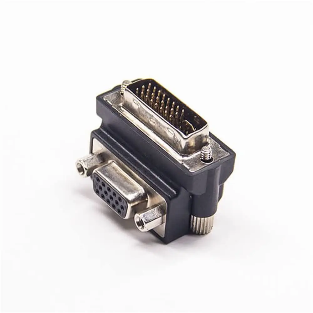 DVI to Vga Adapter 24+5Pin Male DVI to High Density D-Sub Female 15Pin Right Angle Adapter