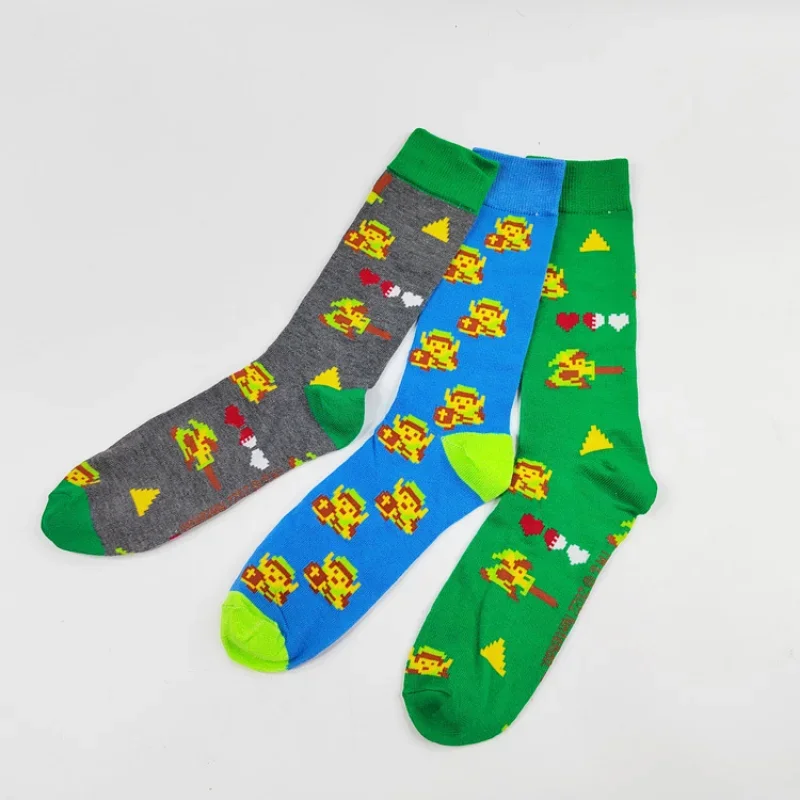 Zeldaes Tears of The Kingdom Anime Socks Cosplay Men Figure Print Adult Cotton Long Casual Sock Kawaii Sock Kids Gift view 2