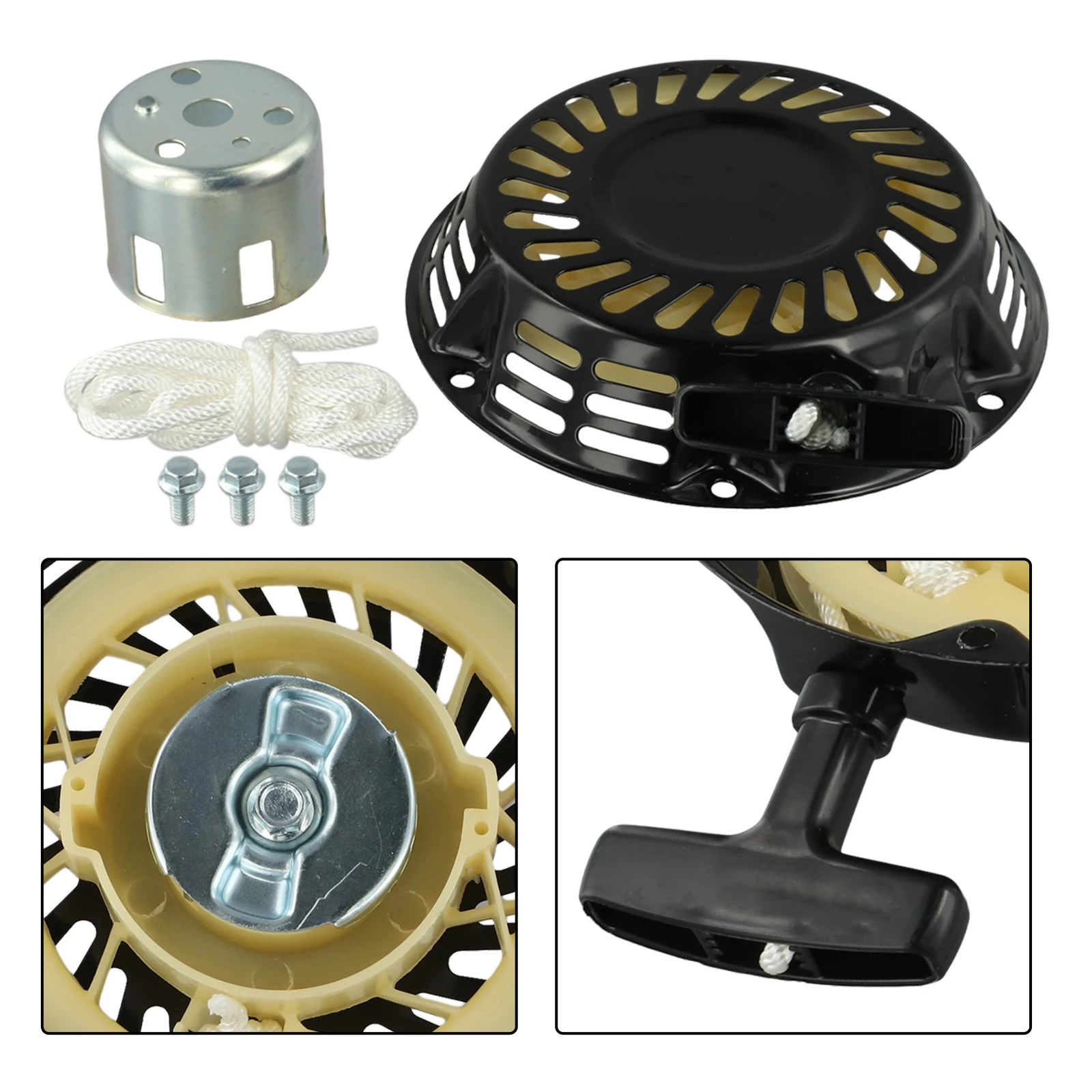 Black Lawn Mower Parts Easy Installation For Power Equipment Telescopic Pull Rope Wide Compatibility For 208 Cc