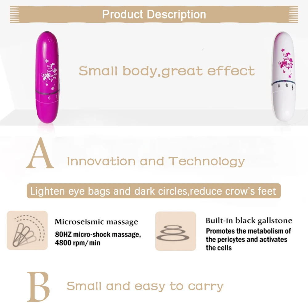 Eye Care Beauty Instrument Remove Wrinkle Dark Circles Puffiness Anti-aging  Mini Electric Portable Eyes Vibration Massager