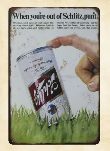 Schlitz beer metal tin sign home decor accents