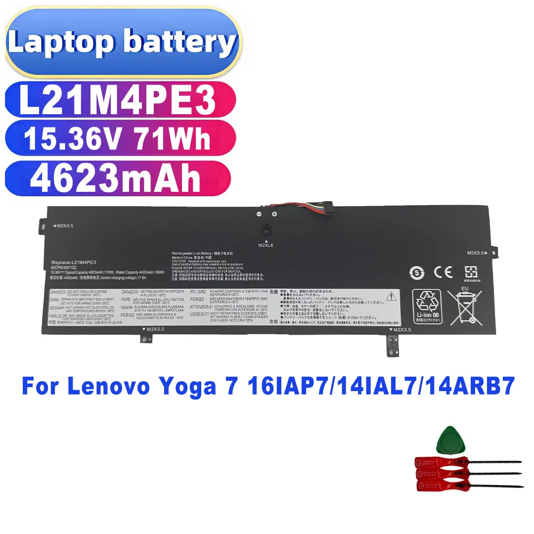 L21M4PE3 15.36V 71Wh 4623mAh Replacement Battery for Lenovo Yoga 7 16IAP7/14IAL7/14ARB7