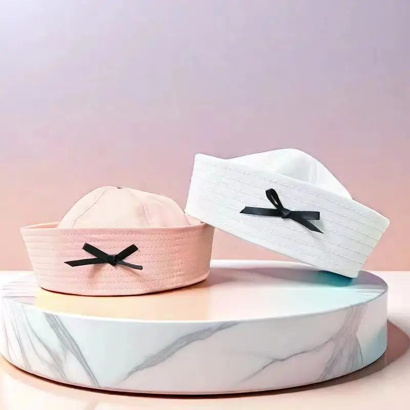 Polyester Sailor Hat with Bow, Navy Hat, Two Stylish Different Colors, Suitable for All Kinds of Party Occasions