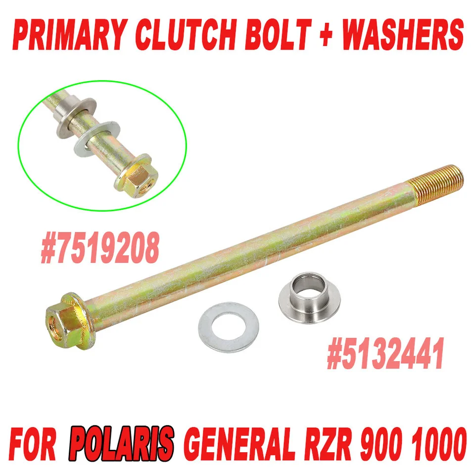 Primary Clutch Bolt + Washer For Polaris General RZR 900 1000 2013 - 2017 7518412 5132441 2016 2015 2014