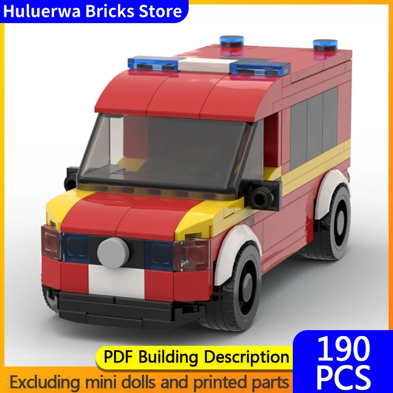 

Модель городской автомобиль MOC, строительные кирпичи, пожарная медицинская скорая помощь, модульная технология, детские праздничные подарки, сборные игрушки, костюм