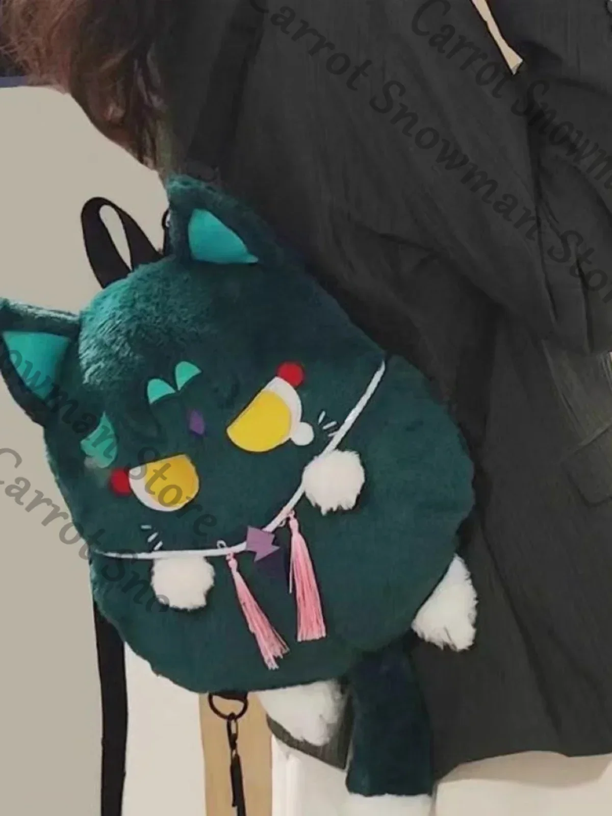 Anime Genshin Impact Wanderer Xiao 귀여운 배낭 배낭 Packsack 배낭 가방 어깨 코스프레 만화 선물