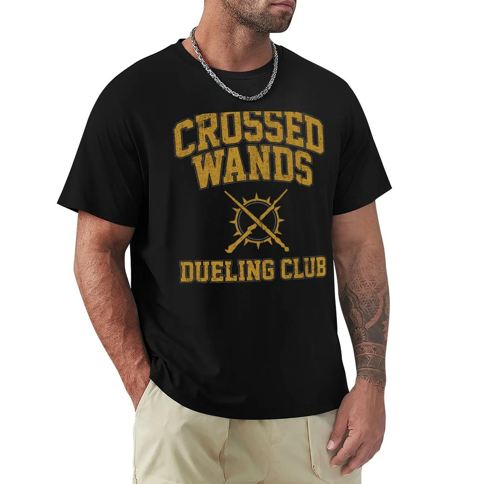 

Crossed Wands Dueling Club (Variant) T-Shirt blue lock oversized graphic tee sports fans men t shirts high quality