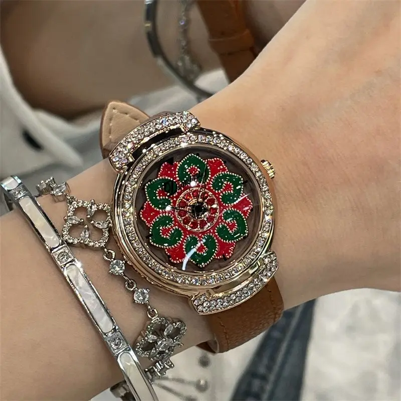 Camellia Ladies Watch Niche 2025 New Simple Trend Fashion Casual Waterproof Quartz Watch Luxury Birthday Gift