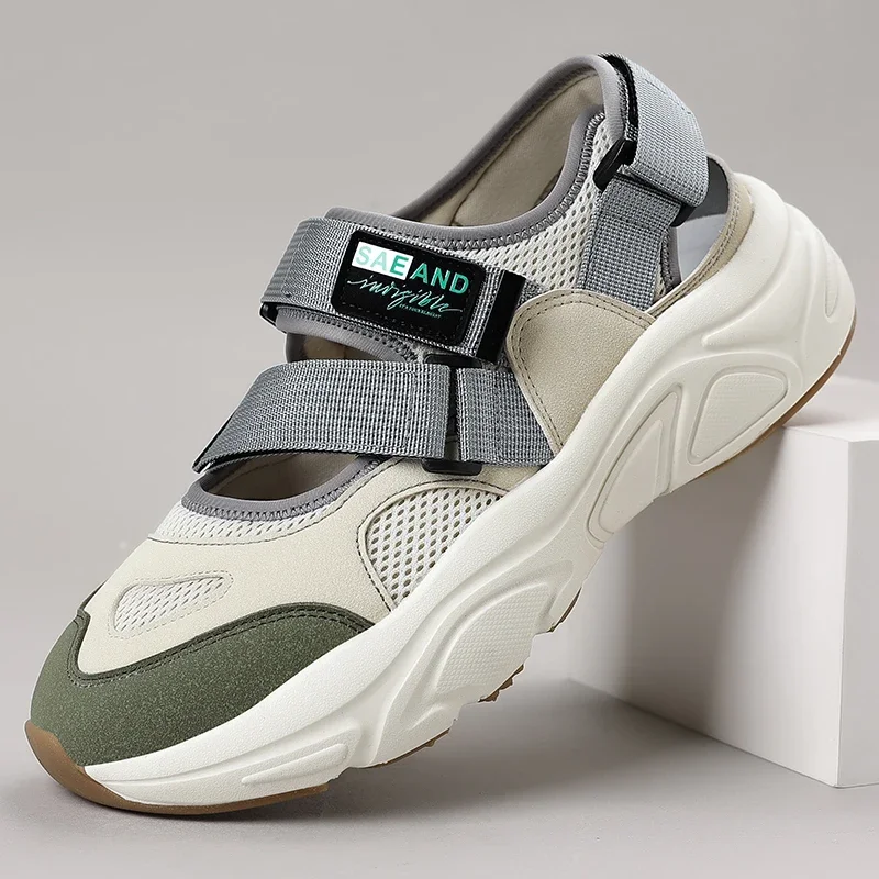 

Men Casual Shoes For Men High Quality Classic Men Leather Sandals Summer Outdoor Walking Sneakers Breathable Men Sandals